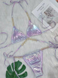 Wrap Around Halter Metal Chains Bikinis 2025 Diamond Bikini Women Swimsuit Female Swimwear Two Pieces Bikini set Bathing Suit