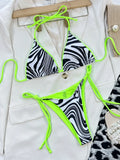2026 Sexy Bikini Women Zebra Print Triangle Halter Swimwear Swimsuit Bikini Set Bathing Suit Beach Bikini Female Banadores Mujer