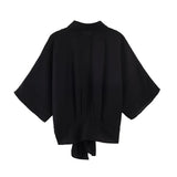 Women's Fashion Short-Sleeve Shirt Black White Striped Front Shirt Short Sleeve Button Up Blouse For Women Casual Wear 884U