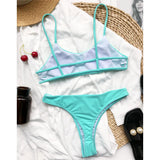 New Sexy Mini Micro Thong Bikini Women Swimwear Female Swimsuit Two-Pieces Bikini Set Padded Bather Bathing Suit Swim Lady V3077