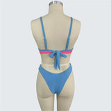 S - XXL Splicing Underwired Bikini Women Swimwear Two-Pieces Bikini Set Female Swimsuit Brazilian Bather Bathing Suit Swim V7530