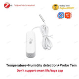 Zigbee Smart Thermometer Hygrometer With Probe Detect Pool Fridge Freezer Liquid Temperature Sensor For 2MQTT TUYA Smart Life