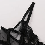 Toucheart Lace Sexy Skinny Babydoll Bodysuit Embroidery Erotic Private Adult Suit Solid Color Patchwork High Waisted Sexy Set