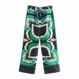 Foridol Oversized Green Print Boho Women Shorts Sets Shirts Shorts Pants Three Pieces Fashion Suits Matching Sets 2025 Summer