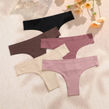 3PCS Seamless Maillard Panties Ultra-thin Brazilian panties Women Ice Silk Underwear Sexy Panty Low Waist G-string Female Solid