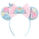 2025 New Style Mickey Minnie Ear Headband Sequin Bows Girl Adult Kids Halloween Party Cosplay Hair Accessories Princess Hairband
