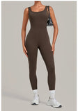 Women's Seamless Yoga Jumpsuits Fitness Sports Hip-lifting Beauty Back Sleeveless One-Piece Training Workout Running Bodysuits