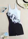 2026 Sporty Printed Slim Swimsuit Women One Piece Vintage Swimwear Female Sexy Bathers Bathing Swimming Swim Suit Beachwear XXL