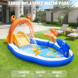 Backyard Toddler Pool With Water Slide Sprinkler Inflatable Play Center