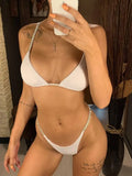 New Sexy Mini Bikini Female Swimsuit Women Swimwear Two-Pieces Bikini Set Sequins Padded Bather Bathing Suit Swim Lady V2043P