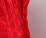 Cotton Summer Red Short Dress Women Strapless Beach Mini Dress Casual Ruffles Spaghetti Strap Boho Party Sleeveless Dress