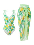 2026 Printed Strappy Swimsuit One Piece & Beach Dress Sexy Swimwear Women Bathing Swimming Swim Suit Female Padded Beachwear