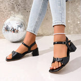 Women Sandals 2026 Buckle Strap Comfort Shoes for Women Square Toe Block Heels Sandals  Fashion Chunky Shoes Female