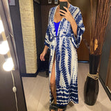 New 10 Colors Printed Long Sleeve With Belt Tunic Beach Cover Up Cover-ups Beach Dress Beach Wear Beachwear Female Women V4521