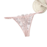 New Sexy Pink  Women's Underwear Low-Waisted Sexy Thong Attractive Breathable Women Panties Bra Rhinestone Fashion  Comfort Br