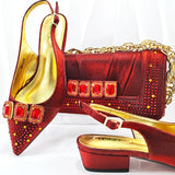 Doershow New Arrival Shoes and Bag Set African Sets 2024 Olive Nigerian Women Shoes and Matching Bags Set for wedding  1-11