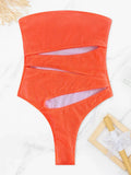 2026 Padded Sexy Swimsuit One Piece Cut Out Tong Swimwear Women Solid Bathing Swimming Swim Suit Female Beachwear Bodysuit
