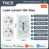 TNCE Tuya EU Plug WiFi or Zigbee3.0 Smart Socket 16/20A, Power Monitor Timer Function Voice Control With Alexa Google Home