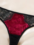 Sexy lingerie with floral see-through bra.The allure of a lingerie set for Valentine's night. BlackRed bra panties set ZA825166