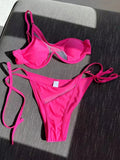 Splicing Black Mesh Underwired Bikini women swimsuit female swimwear Two pieces Bikini set High cut Bather Bathing suit Swim