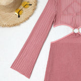 With Long Sleeve Cover Up Halter Bikini Women Swimwear Female Swimsuit Three-pieces Bikini set Bather Bathing Suit Swim V5123