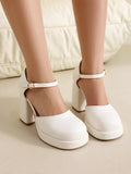 NASBAVI Platform Pumps Chunky Heel Ankle Strap Shoes 2025 Spring Summer Wedding Shoes Fashion Sexy Mary Janes Pumps Big Size 48