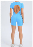 Short Jumpsuit Gym Clothes For Women Sportswear Fitness Overalls Backless Scrunch Booty Yoga Suit Sports Set Outfit