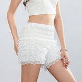Fashion Women Ladies Solid Lace Frilly Ruffle Knicker Underwear Short Pants Safety Shorts