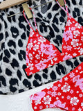 Bikini 2026 Sexy Swimwear Swimsuit Women Push Up High Waist Backless Floral Print Red Bikinis Set Bathing Suit Beach Bikini New