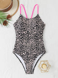 2026 Leopard Swimsuit One Piece String Backless Monokini Swimwear Women Sexy Bathers Bathing Swimming Swim Suit Female Beachwear