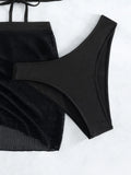 3 Pieces Triangle Halter Bikini 2026 Women & Beach Skirt Swimwear Female Printed Swimsuit Bathers Bathing Swimming Swim Suit
