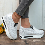 Snake Print Pu Leather Sneakers Women Autumn Winter Low Top Platform Sports Shoes Woman Slip On Lightweight Casual Shoes Mujer