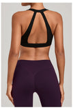 Sports Bra Gathered Neck Hanging Style Backless Tight Yoga Bra Women's Top Fitness Outdoorsports Pilates Training Gym Workout