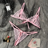 Babydoll Costumes Women Hot Open Bra Crotch Lace Sexy Transparent Underwear Sexy Lingerie Set