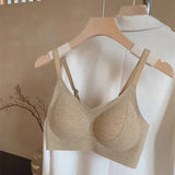 Wireless Support Bra Small Breasts, European Style Push Up Bralette, No Underwire No Padding Anti-Sagging Comfort, Autumn Winter