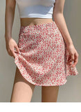 2026 Summer New Retro Vacation Style Small Floral Half Skirt High Waisted Wrap Buttocks Elegant Sweet Slim Short Skirt 06AH