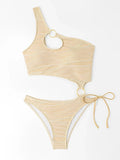 2026 One Shoulder Hollow Bodysuit One Piece Swimsuit Sexy Swimwear Women Bathing Suit Female Swimming Summer Beachwear Bodysuit