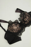 Französische Spitzen Büstenhalter Set Damen Sexy Tiefe V-Ausschnitt U-Rücken Große Oberweite Stützend Minimizer Sommer Neuheit