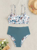 ZTVitality Sexy Floral Print Female Swimsuit Women Bikini 2025 Swimwear High Waist Bikinis Two Pieces Summer Beachwear Biquini