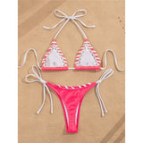PU Faux Leather Halter Bikini Female Swimsuit Women Swimwear Two-Pieces Bikini Set High Cut Leg Bather Bathing Suit Swim V8095