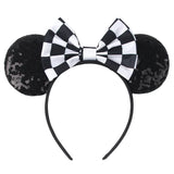 Disney Mickey Mouse Ears Leopard Print Headbands for Girls Baby Women Sequins 5"Bows Hair Accessories Adults Hairbands Kids Gift