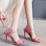 Large  Women's Sandals 2026 Summer High Heels Fashion Open Toe Sandals Buckle Party Shoes  Heels Wedding Shoes