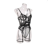 Toucheart Lace Sexy Skinny Babydoll Bodysuit Embroidery Erotic Private Adult Suit Solid Color Patchwork High Waisted Sexy Set