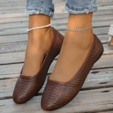 Women's Handmade Weaving Hollow Mesh Flat Shoes Lightweight Breathable Ballet Flats Summer Soft Comfortable Beach Sandals
