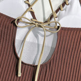 V Neck Wrinkled Ribbed Cross Backless One Piece Swimsuit Women Swimwear Female High Leg Cut Monokini Bather Bathing Suit Swim