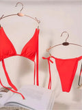 Sexy 12 Color Halter Mini Micro Thong Bikini Female Swimsuit Women Swimwear Two-pieces Bikini set Bather Bathing Suit Swim Lady