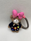 Original handmade cute girl heart bear pendant bag pendant colourful rope plush pendant doll dolls