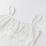 Women's Summer Tank Tops Casual Stylish Dots Print Sleeveless Square Neck Slim Fit Camisole Tops Spaghetti Strap Vest