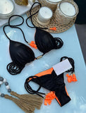 Sexy Solid color Women's Swimsuit Two-piece Triangle Swimwear Braiding rope Bikinis Set Beach Bathing Suit Brazilian Biquinis