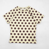 2026 Summer Women's Tops Round Neck Short Sexy Polka Dot T-Shirt Tops